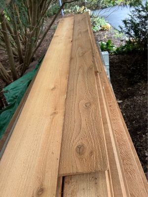 Cedar Siding Boards 
(26) - 9” wide x 10ft. Long
(10)  - 6”wide x  10 ft Long
       360 Board feet