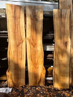 Bookmatched Live Edge Maple Wood Slabs
