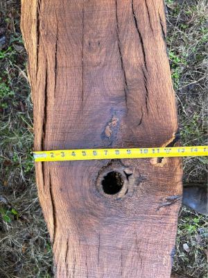 Hollow oak live edge mantle