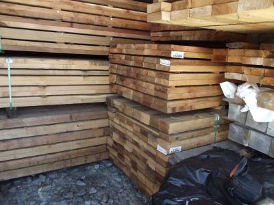Stacked Rough Cut Lumber