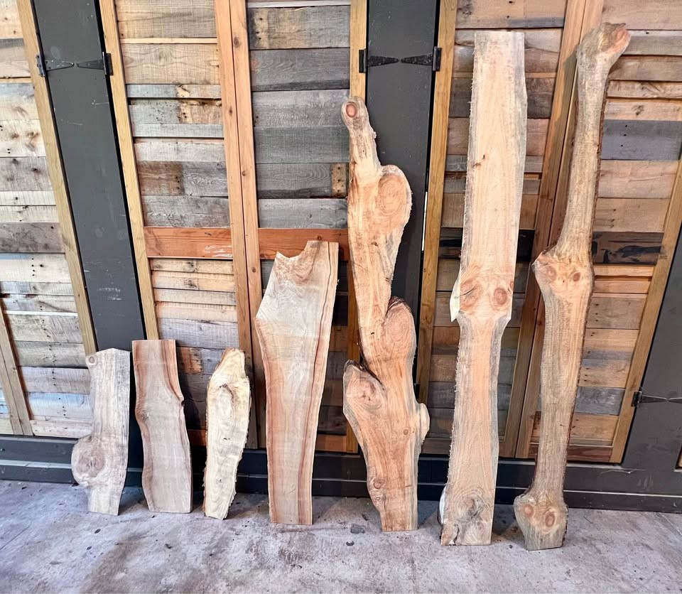 Live edge wood slabs white pine, and poplar 7 PCs for $20 - Image 1