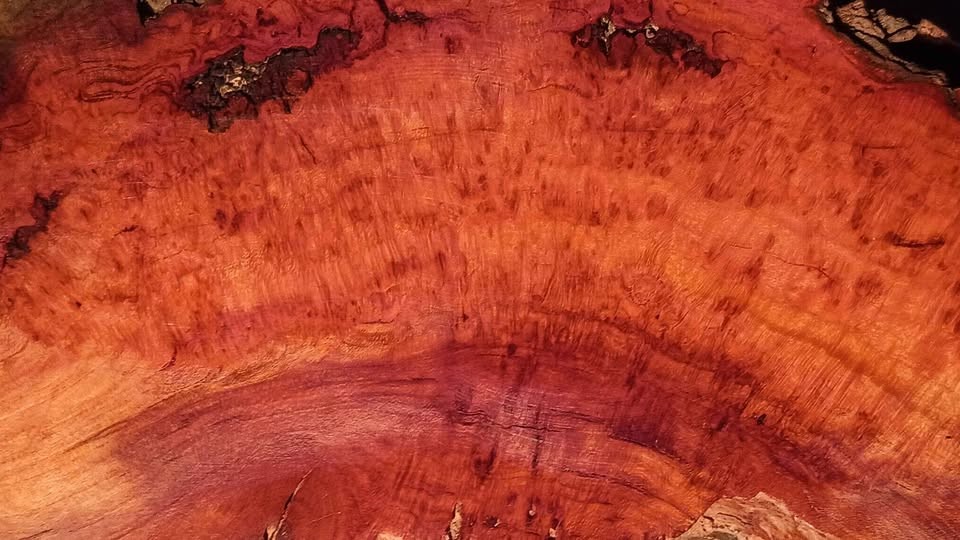 Cherry Burl Slab 18" x 6" x 2.25" — Deep Red Figured Live Edge Blank - Image 2
