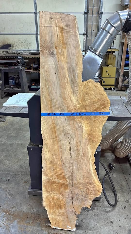 #22 Highly figured big leaf maple slab- kiln dried - Image 1