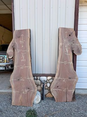 Live Edge Walnut Wood Slabs - Pair