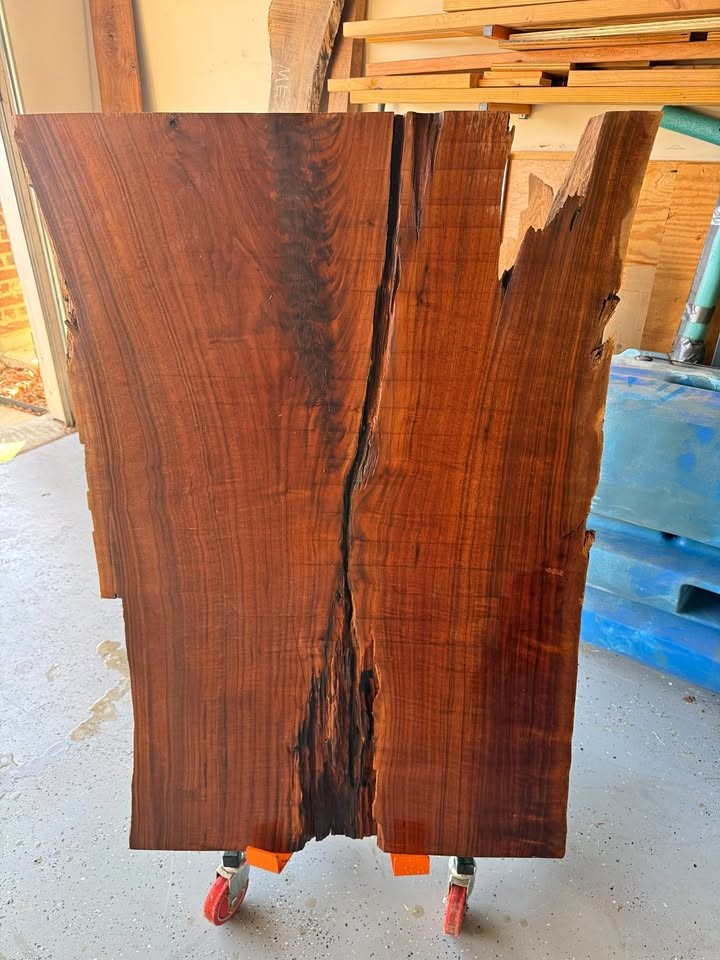 Live Edge Black Walnut Slab - Hit By Lightning - 2 1/2" thick x 46 1/2" long - Image 1
