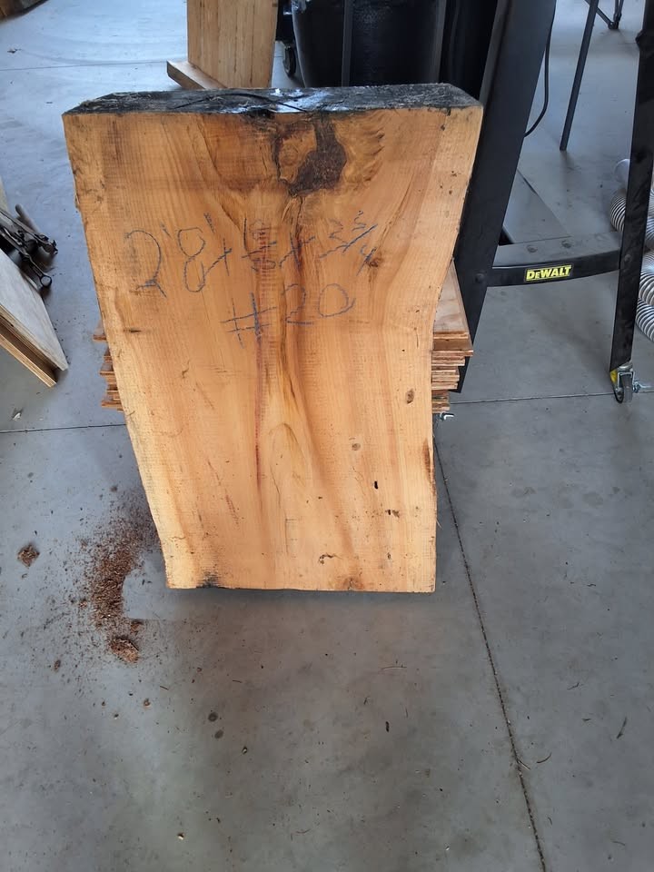 Rough Cut Live Edge Pine Wood Lumber Slab - Image 2