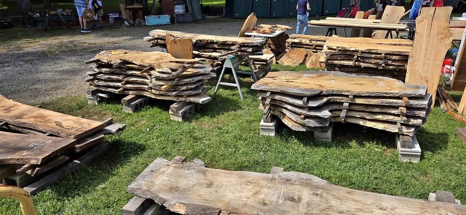 Wood slabs at the Hillsville Flea Market Hundley Field - Image 1