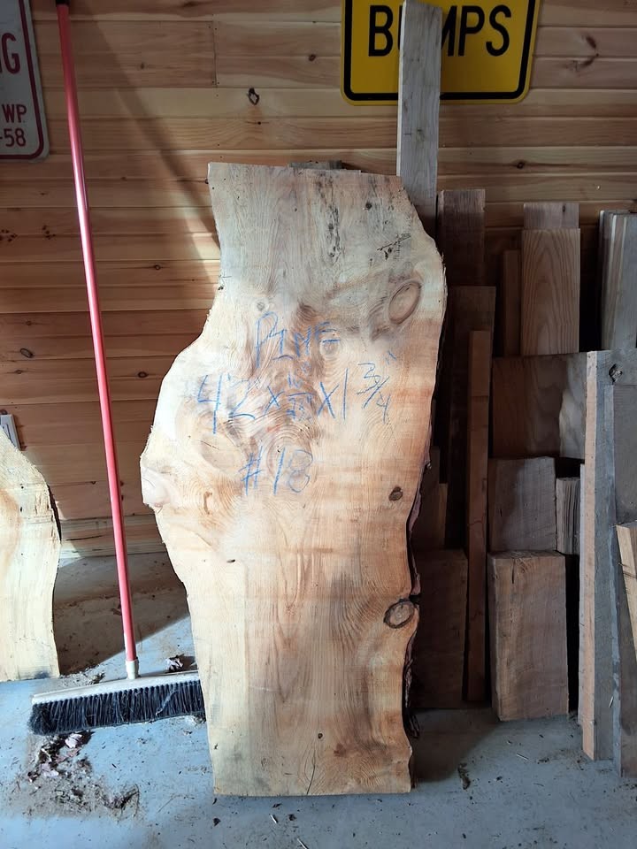 Rough Cut Live Edge Pine Wood Lumber Slab - Image 1