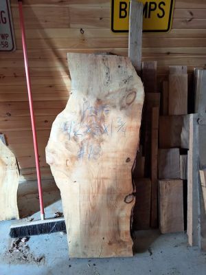Rough Cut Live Edge Pine Wood Lumber Slab