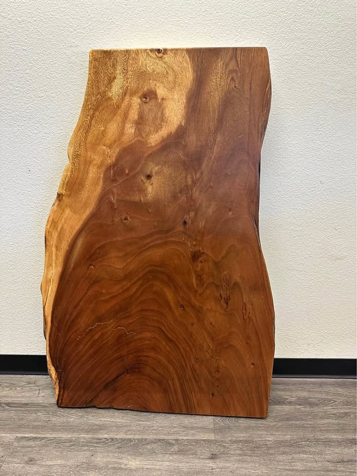 Monkeypod Solid Wood Live Edge Slab – 51” – Beautiful Natural Grain - Image 1