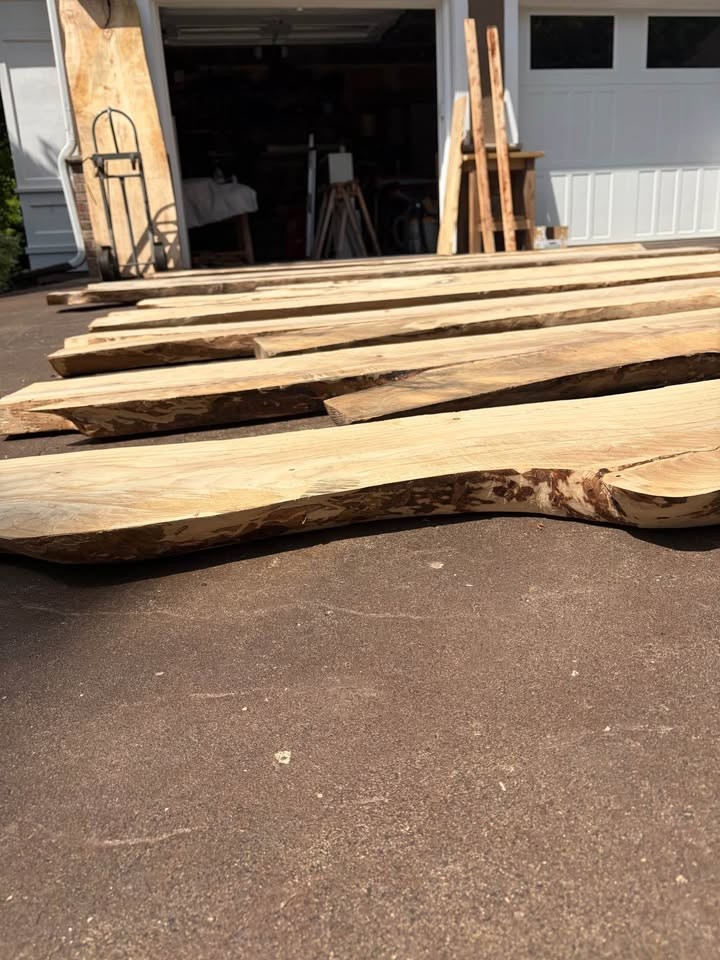 Flitch Ash Live Edge Wood Slabs (5)—6Y Air Dried, Stored Stacked in Climate Control - Image 4