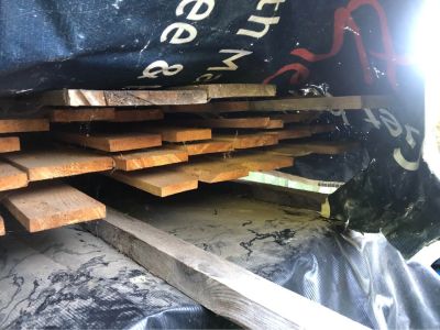 Cedar or Doug fir mill cut lumber.