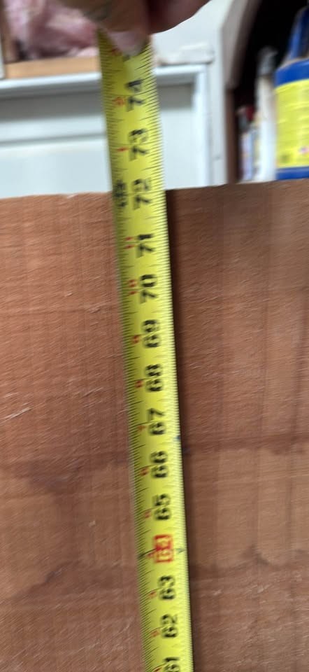 Large Solid Redwood Slab – 72" × 40”-43" × 2¾" Thick - Image 6