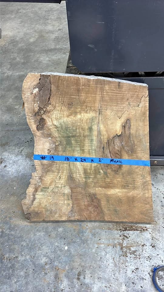 #19 Highly figured Ambrosia Maple slab- kiln dried - Image 1